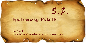 Spalovszky Patrik névjegykártya