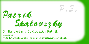 patrik spalovszky business card